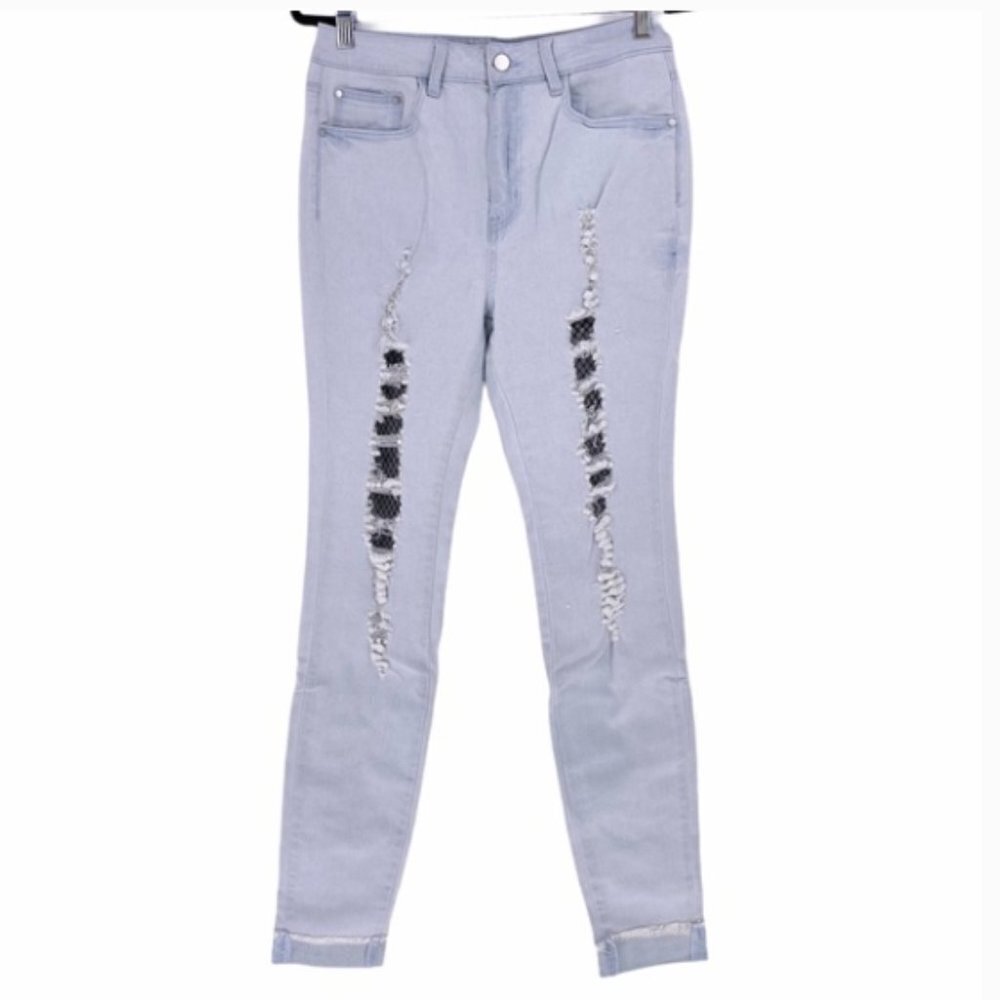 K. Jordan Women's Fishnet Destructed Jean Size 12